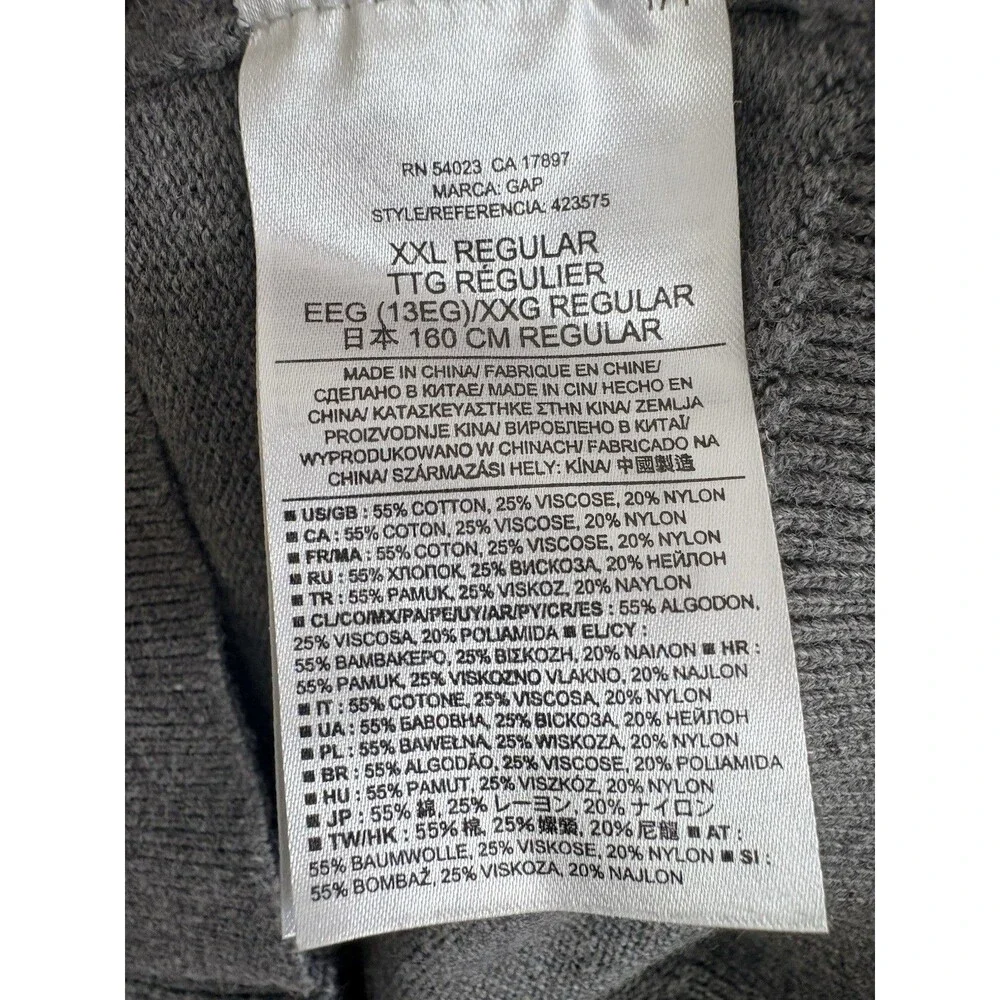 Gap Kids Sweater Boys XXL 14/16 Gray V Neck Pullover Cotton Blend Preppy